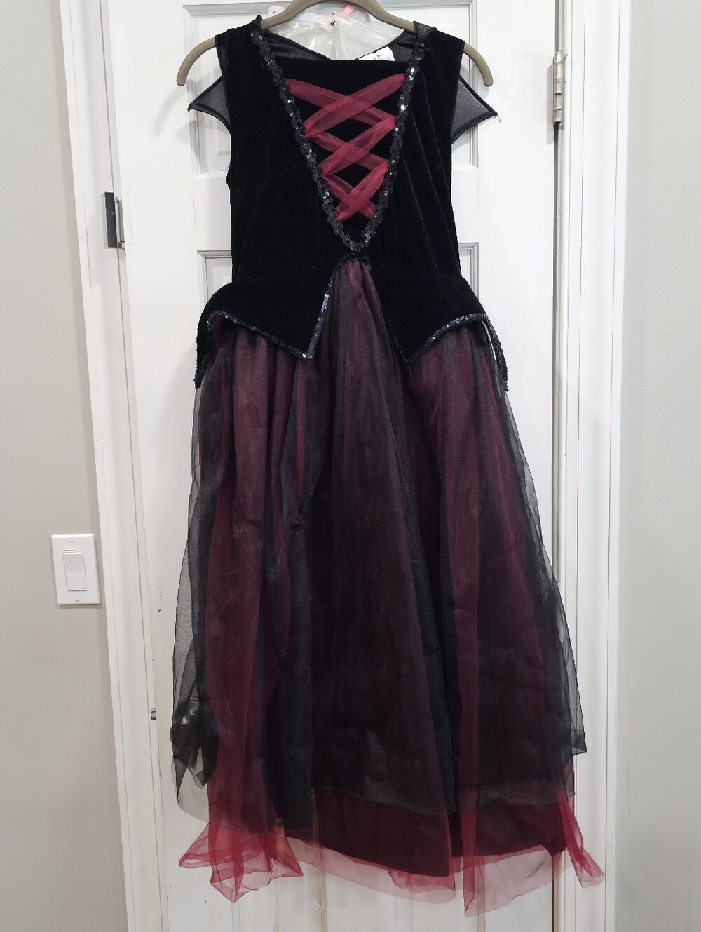 New Girls Vampire Queen Costume Dress Wings Way To Celebrate XL 14/16